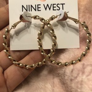 Nine West gold hoop earrings